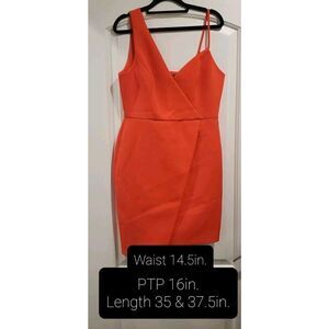 NWT BCBG Orange Mini Cocktail Dress Spaghetti Strap V-Neck